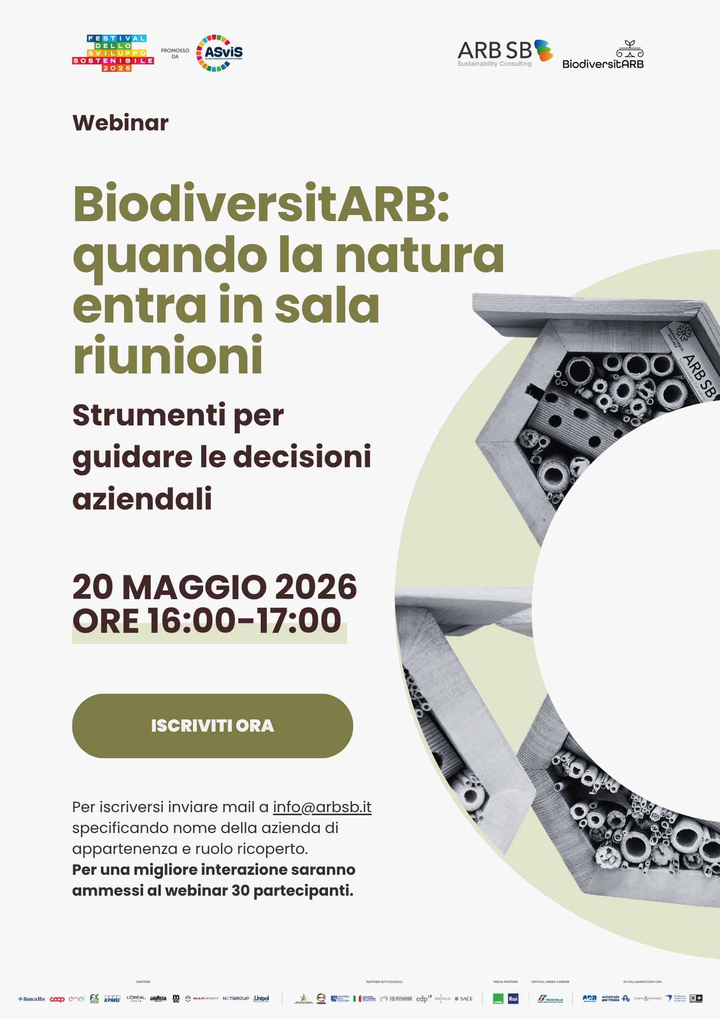 Locandina del webinar BiodiversitARB del 20 maggio 2026